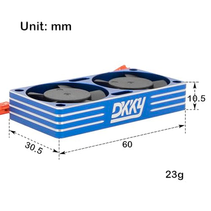 DKKY RC Motor Cooling Fan Heatsink 30mm Dual Fan for ARRMA Axial Traxxas 1/6 1/8 1/10 RC Crawler Car 3650 550 3660 4274 4068 4268 Motor (Blue) - color: Blue