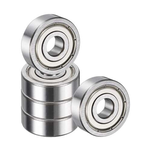 uxcell 5 Pack 628ZZ Deep Groove Ball Bearings, 8x24x8mm Chrome Steel Double Shield Bearing for Electric Motor, Home Appliances, Garden Machinery, (ABEC5) - size: 628ZZ