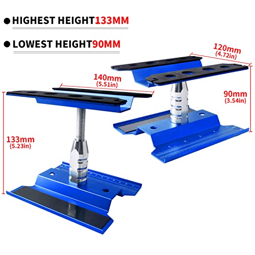 RC Car Work Stand Aluminum Repair Workstation 360 Degree Rotation Lift Lower w/Screw Tray Tools for 1/10 1/12 1/16 Scale Traxxas TRX4 Axial Arrma Redcat Losi RC Crawler Monster Truck Buggy (Navy Blue) - color: Navy Blue