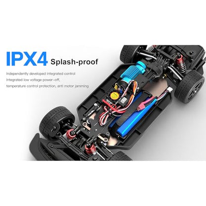1:12 Scale Brushless RC Drift Car, 60 KPH High Speed Remote Control Cars with LED Lights, 2.4GHz Four Wheel D Racing Car for Teens Adults (Red and Blue) - color: Red and Blue