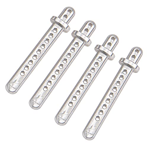 Aluminum Alloy RC Body Post Mounts Compatible with Axial SCX10 1/10 4WD RC Crawler Cars (Silver) - color: Silver