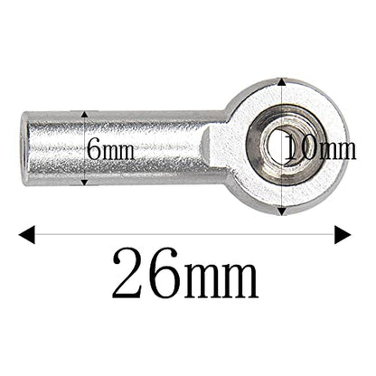 10Pcs ShareGoo M3 Tie Rod End Ball Head Holder Link 3mm Thread Ball Joint Compatible with Redcat HSP Traxxas Axial 1/10 RC Car Truck Boat DIY Robot Airplane,L26mm (Silver)