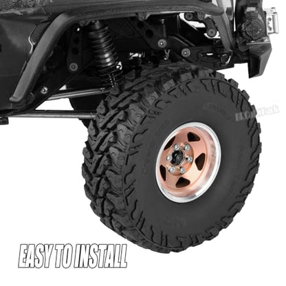 RC 1.9In Soft Rubber Wheel Tires for 1/10 RC Crawler Car SCX10 SCX10 II 90046 SCX10 III AXI03007 SCX10 Pro TRX4 TRX6 D90 Gen7/8 VS4-10 MST CFX,BRCatWPark 4Pcs Soft Rubber Wheel Tires-(E) - style: 4Pcs 1.9 Rubber Wheel - (E)