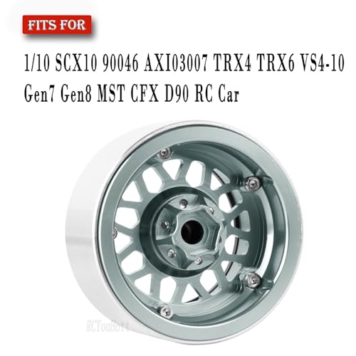 RC Crawler 2.2 Beadlock Wheels and Rim for 1/10 SCX10 90046 AXI03007 TRX4 TRX6 VS4-10 Gen7 Gen8 MST CFX D90 RC Car,2.2 Wheel Rim (4PCS) Wheel Hub,Metal Beadlock Wheels Rims,Titanium - color: Titanium- (Wheel Rims)