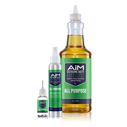 Planet Safe AIM Extreme Duty Lubricant (Large Bundle) Made in The USA. Multi-Purpose for Home, Garage, Doors, Hinges, Gym Equipment - Penetrates, Cleans, Lubricates, Protects, 3 in 1 Oil - size: Large