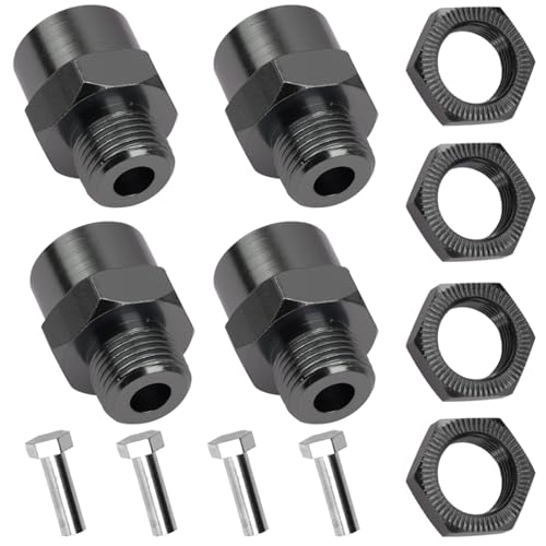 Aluminum Alloy 12mm to 17mm Wheel Hex Drive Hub Adapter Conversion 15mm Offset Extension for 1/10 Off-Road RC Car Monster Truck (Titanium) - color: Titanium