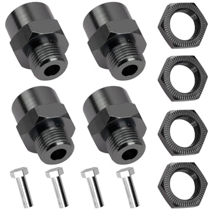 Aluminum Alloy 12mm to 17mm Wheel Hex Drive Hub Adapter Conversion 15mm Offset Extension for 1/10 Off-Road RC Car Monster Truck (Titanium) - color: Titanium