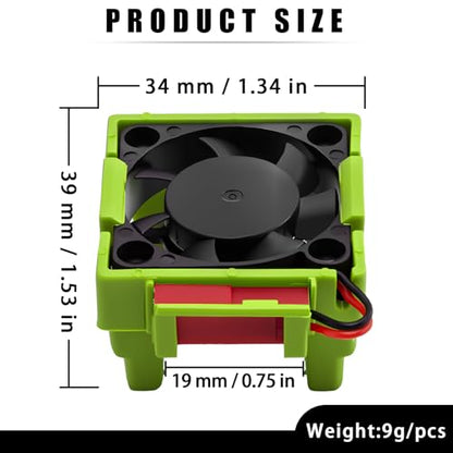 VXL-3s ESC Heat Sink Cooling Fan 28000RPM ESC Fan Heatsink for 1/8 1/10 RC Car Truck, Compatible with Traxxas Bandit/Slash/Stampede/Rustler 2WD/4X4 VXL-3s, Replace for #3340 Velineon(Green) - style: Green