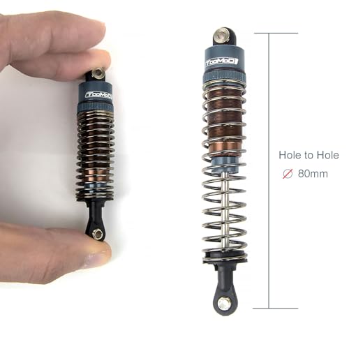 Oil Shock Absorbers Upgrade Compatible with 1/10 RC Cars | Fits Axial / D90 / Scx10 / Tamiya / Trx4 - Oil Damper Upgrade - Gray - color: Gray