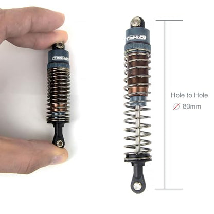 Oil Shock Absorbers Upgrade Compatible with 1/10 RC Cars | Fits Axial / D90 / Scx10 / Tamiya / Trx4 - Oil Damper Upgrade - Gray - color: Gray