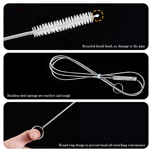 OFBAND 60" Extended Sunroof Drain Cleaning Tool - Stainless Steel 90°Flexible Drain Brush with Soft Nylon Wool for Drainage Pipes Cleaning - Car Detailing Kit Interior Cleaner
