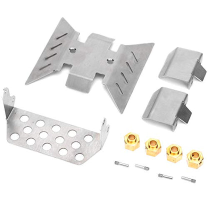 Stainless Steel Chassis Armor RC Skid Plate with 8mm Connector for AXIAL SCX10 III AXI03007 RC RC Crawler Car Upgrade
