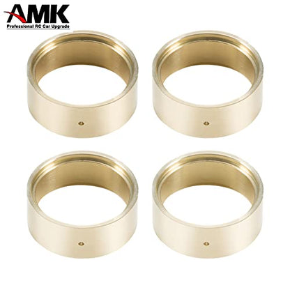4Pcs SCX24 Brass Wheel Weights 1.0 Beadlock Wheels Bead Lock Rings for 1/24 RC Crawler Car TRX4M Updates 1/18 Scale Accessories