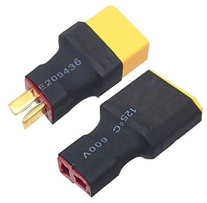 2 Pairs Deans T Plug Male Female Connector to XT90 Plug Male Female Connector Conversion Adapter for RC LiPo Battery