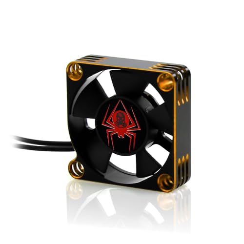 RC Car Metal Motors Cooling Fan 25mm 30mm 35mm 40mm 50mm RC Heatsink 28000RPM ESC Cooling Fans Glod-Black for 1/8 1/10 1/12 Truck Off Road Crawler Car 540 550 Brushless OR Brushed (40mm)