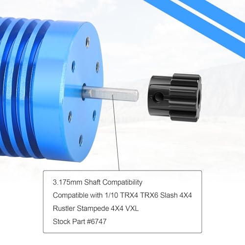 OGRC 2Pcs 32P 11T Pinion Gear for Traxxas Slash 4x4 Rustler Hoss TRX4 | Hardened Steel, 0.8M, 3.175mm Shaft Motor Gears for Traxxas 1/10 RC Car, #6747