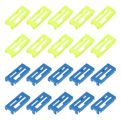 MECCANIXITY 40 Pcs Servo Extension Cable Clips, Servo Cable Safety Connector Lead Wire Buckle Lock for RC Car Plane Boat DIY Y Adapter Cable, Yellow/Blue - color: Yellow/Blue
