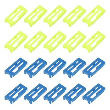 MECCANIXITY 40 Pcs Servo Extension Cable Clips, Servo Cable Safety Connector Lead Wire Buckle Lock for RC Car Plane Boat DIY Y Adapter Cable, Yellow/Blue - color: Yellow/Blue