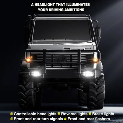RC Semi Truck, 1:18 Scale RC Crawler, MN-333 Remote Control Car, 2.4GHz 4WD All Terrain Off Road RC Truck Transport Vehicle with LED Lights and 2 Batteries for Adults (Green) - color: Green