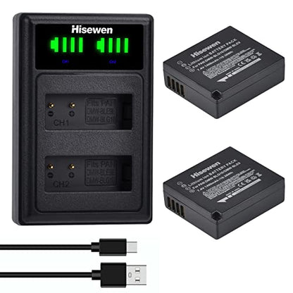 DMW-BLG10 DMW-BLG10PP DMW-BLE9 Battery and Dual Charger for Panasonic Lumix DMC-GX85 DMC-GX80 DMC-ZS60 DMC-ZS100 DMC-GF3 DMC-GF5 DMC-GF6 DMC-GX7K DMC-LX100K DC-GX9 DC-ZS80 DC-G100 DC-ZS200