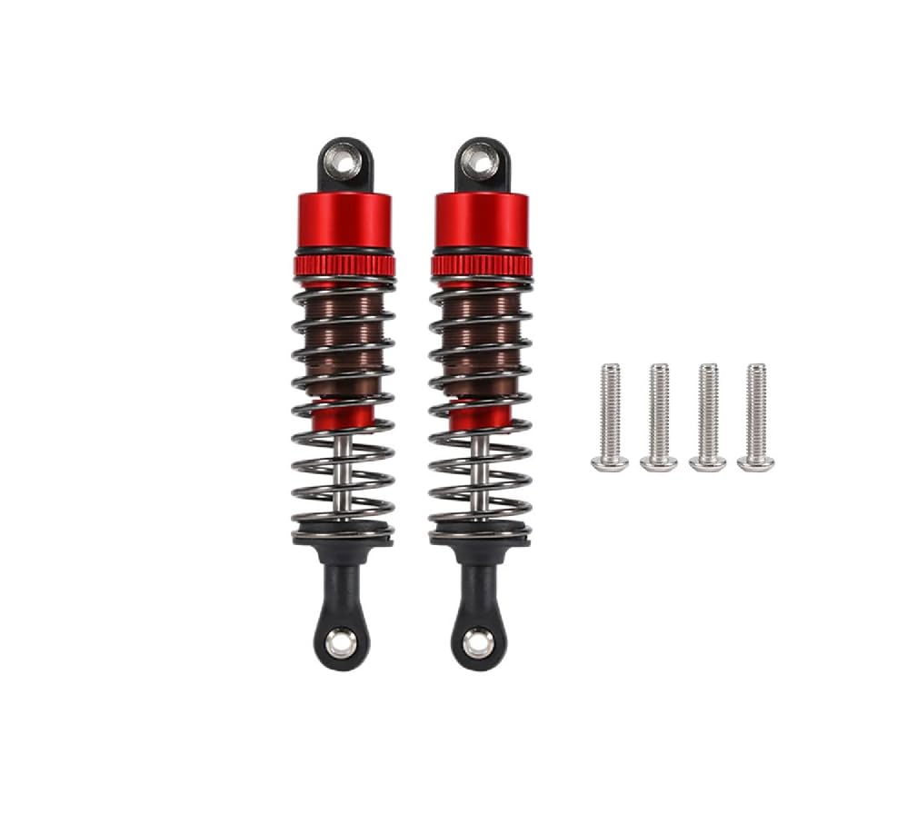 1/10 RC Oil Leakproof Shocks,2Pcs Adjustable Oil Filled Shocks 52mm-120mm for 1/10 RC Buggy Truggy On Road Touring Drift Cars Monster Trucks Upgrade Parts (2PCS 95mm Red) - color: 2PCS 95mm Red