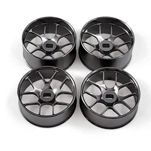 4Pcs Metal 1/24 1/28 RC Car Drift Wheels, [2N+2W] 22mm 1/28 RC Car Drift Hubs for Mini-Z BBS Mini-Q HGD1 Mini-D DRZ Wltoys K969 K989 Rc Car Upgrade Parts (2.5 Degree, Titanium) - color: Titanium, size: 2.5 Degree