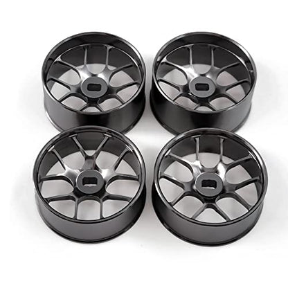 4Pcs Metal 1/24 1/28 RC Car Drift Wheels, [2N+2W] 22mm 1/28 RC Car Drift Hubs for Mini-Z BBS Mini-Q HGD1 Mini-D DRZ Wltoys K969 K989 Rc Car Upgrade Parts (1.5 Degree, Titanium) - color: Titanium, size: 1.5 Degree