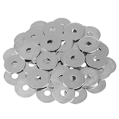 HELIFOUNER 50 Pieces M8x30x1.5mm Fender Washers, 304 Stainless Steel Large Fender Washers, Inner Diameter 8mm, Outer Diameter 30mm, Thickness 1.5mm - size: M8x30x1.5mm