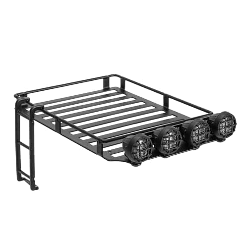 INJORA Roof Rack with LED Spotlights and Ladder Accessory for 1/18 TRX4M