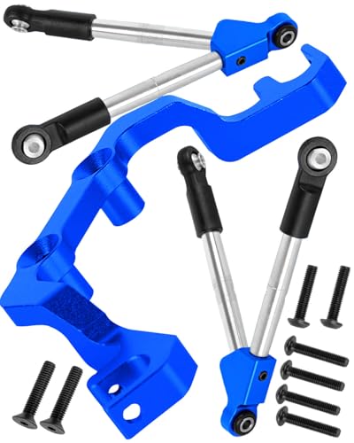 7075 Aluminum C Hub Front Tie Rods with Stabilizer Upgrade Parts for 1/10 Slash 4X4 4WD LCG.Navy Blue - color: Blue(for 1/10)