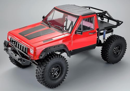 Hard Plastic RC Crawler Body Cab & Back-Half Cage Body Car Shell Upgrades Part for 1/10 RC Crawler Car for Axial SCX10 II 90046 TRX4 Redcat GEN8(Red) - color: Red