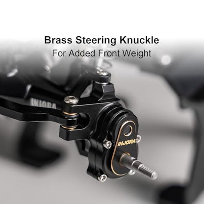 INJORA +5mm Diamond Portal Axles with Brass Steering Knuckles for TRX4M - color: Black Brass
