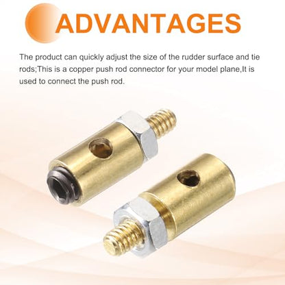 MECCANIXITY Linkage Stoppers Connecting Servo Arm, Push Rod with Nut and Screw for RC Airplane, D4x1.6mm D4x1.8mm 10 Pcs - size: D4x1.6mm; D4x1.8mm