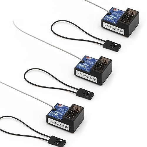 Flysky FS-BS6 6 Channels Receiver with Gyro Stabilization System | For Flysky FS-GT5 Remote Controller Radio AFHDS2A System Transmitter RC Car (3pcs fs-bs6 Receiver) - style: 3pcs fs-bs6 Receiver