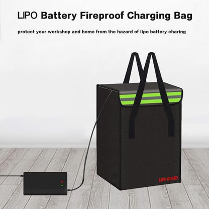 7.9"x7.9"x12.6" Ebike Battery Safe Bag Fireproof Charging Lipo Bag Large Capatity for Lipo Battery Pack Storage Charging Transport, Home Office Travel Fireproof Safe Storage Pouch - size: 200*200*320mm