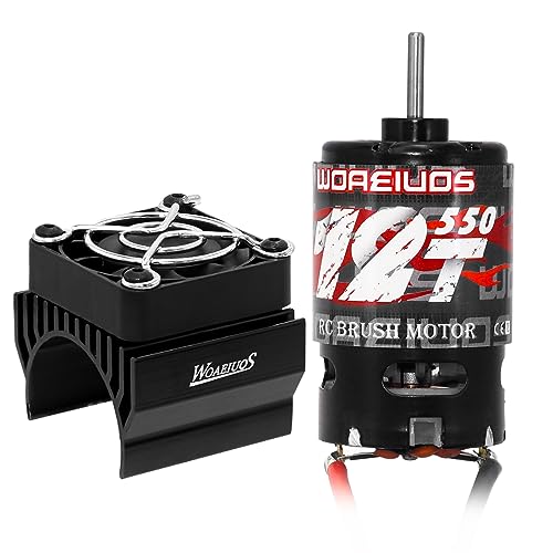 550 Brushed Motor 12T & Heatsink Combo for 1/10 RC Truck Car Slash Arrma Granite Senton Typhon Redcat Axial HPI - size: 12T Motor&Heatsink Combo