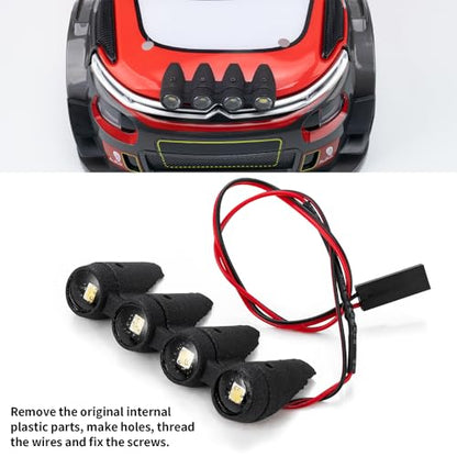 MORLORDY RC Light Kits Front and Rear Lights Set for 1/14 MJX 14303 4WD RTR High Speed RC Drift Rally Car Upgrade Parts (Front) - color: Front