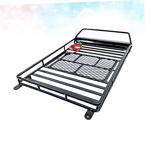 1Pc Car Luggage Carrier Roof Rack Storage Shelf with Light Bar Rc Crawler Accessory for Vehicles for Cargo Transport and Decoration