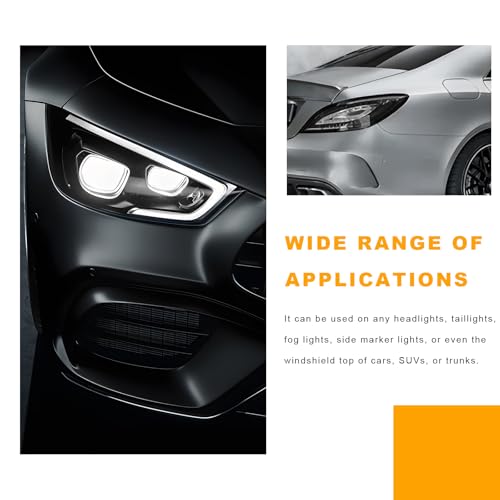 Car Headlight Vinyl Film, 48"×11.8" Self-Adhesive Car Headlight Tint Sticker with Squeegee & Cutter, Waterproof Wrap Film Roll for Vehicle Headlights Taillights Fog Lights (Light Black) - color: Light Black