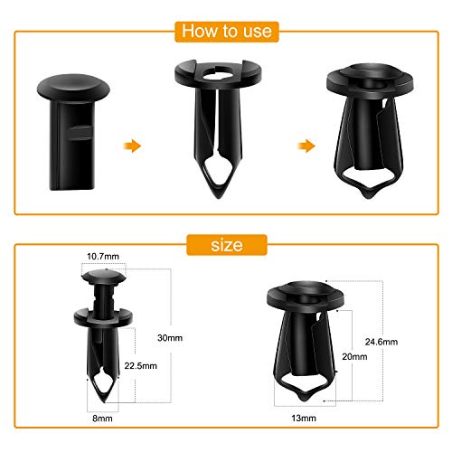 GOOACC GRC-70 35PCS Engine Under Cover Splash Shield Guard Body Bolts Bumper Fender Liner Push Retainer Fastener Rivet Clips , black - color: 35PCS Extruded U-nuts