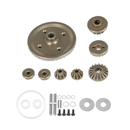 Metal Differential Gear Set Universal for Both Front and Back for Tamiya XV-02/TT-02/MB-01/XM-01/BT-01 1/10 RC Car Upgrade Parts Accessories (1 Set of Gears) - color: 1 set of gears