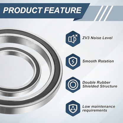 uxcell 8Pcs 6809 2RS 45mmx58mmx7mm Deep Groove Ball Bearings, Double Rubber Shielded Bearing Steel ABEC5 High Performance for Industrial Machinery Precision Transmission, Black - size: 6809 2RS 45mmx58mmx7mm