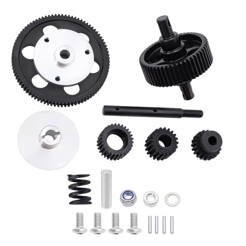 RC car Components Compatible with Axial for SCX10 1/10 RC Crawler Upgrade Parts Steel Metal Transmission Gears Set 87T Spur Gear 20T Pinion
