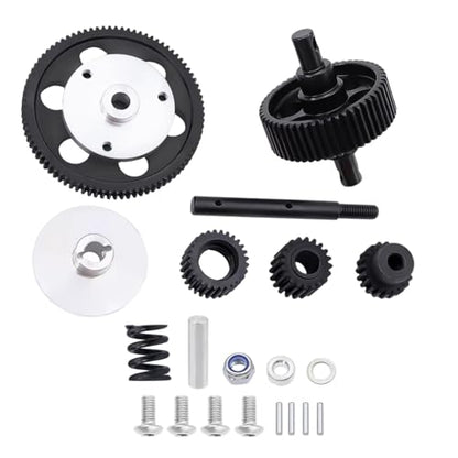 RC car Components Compatible with Axial for SCX10 1/10 RC Crawler Upgrade Parts Steel Metal Transmission Gears Set 87T Spur Gear 20T Pinion
