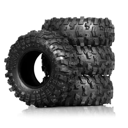 1.0 RC Crawler Tires OD 51mm 1/24 1/18 All Terrain Super Soft Sticky Rubber Mud Slingers Wheels Tyres with Foam for 1:24 1:18 Rock Crawler Car Axial SCX24 FMS AX24 FCX18 FCX24 TRX4M 4PCS