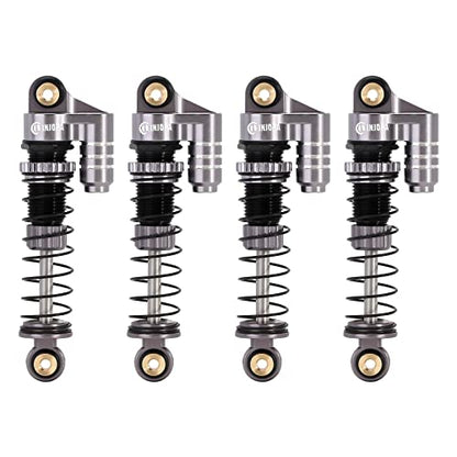 INJORA 39mm Shocks- Aluminum Threaded Adjustable Oil Filled Damper for SCX24 Gladiator C10 JLU Deadbolt B17 Axial 1/24 RC Crawler Car Upgrade Parts(Grey) - color: Grey