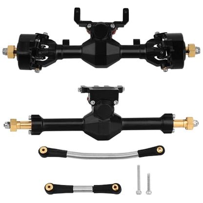 Diamond Shape SCX24 Aluminum Axle Upgrades for Axial SCX24 Deadbolt C10 JLU Gladiator Bronco 1/24 RC Crawler (Black) - color: Black
