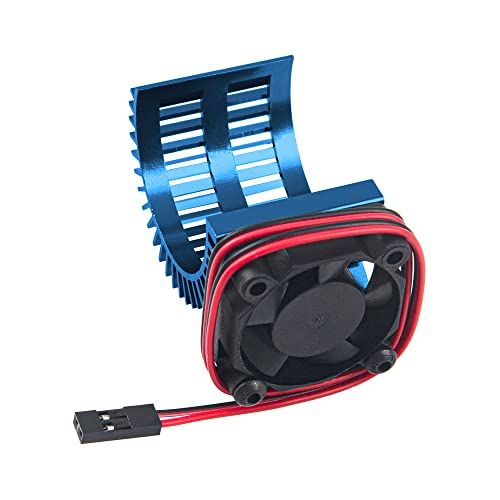 RC Motor Heatsink 540 545 550 Brushless Brushed Electric Engine Heat Sink with 5-6V Cooling Fan Compatible with Traxxas HSP HPI Wltoys Himoto Axial Tamiya 1/10 RC Crawler Truck Car (Blue) - color: Blue