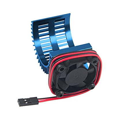 RC Motor Heatsink 540 545 550 Brushless Brushed Electric Engine Heat Sink with 5-6V Cooling Fan Compatible with Traxxas HSP HPI Wltoys Himoto Axial Tamiya 1/10 RC Crawler Truck Car (Blue) - color: Blue