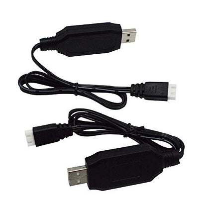 Blomiky 2 Pack H102 7.4V 1.3A Lithium Battery Charger Cable with XH-3P Connector Plug for RC Truck 7.4V 2S Lipo Battery and H120 H100 H101 H103 H110 H112 H108 RC Boat and Trucks Quadcopter H106 USB 2
